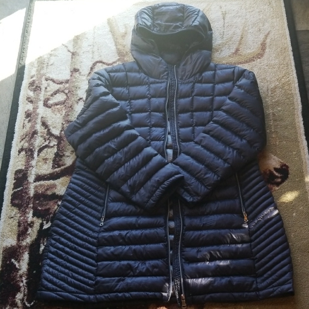 Calvin Klein Charcoal longer hooded down coat